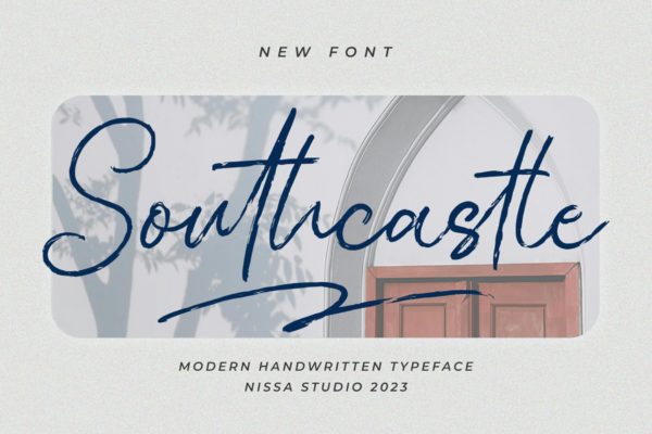 优雅杂志海报徽标设计手写英文字体安装包 Southcastle – Brush Font