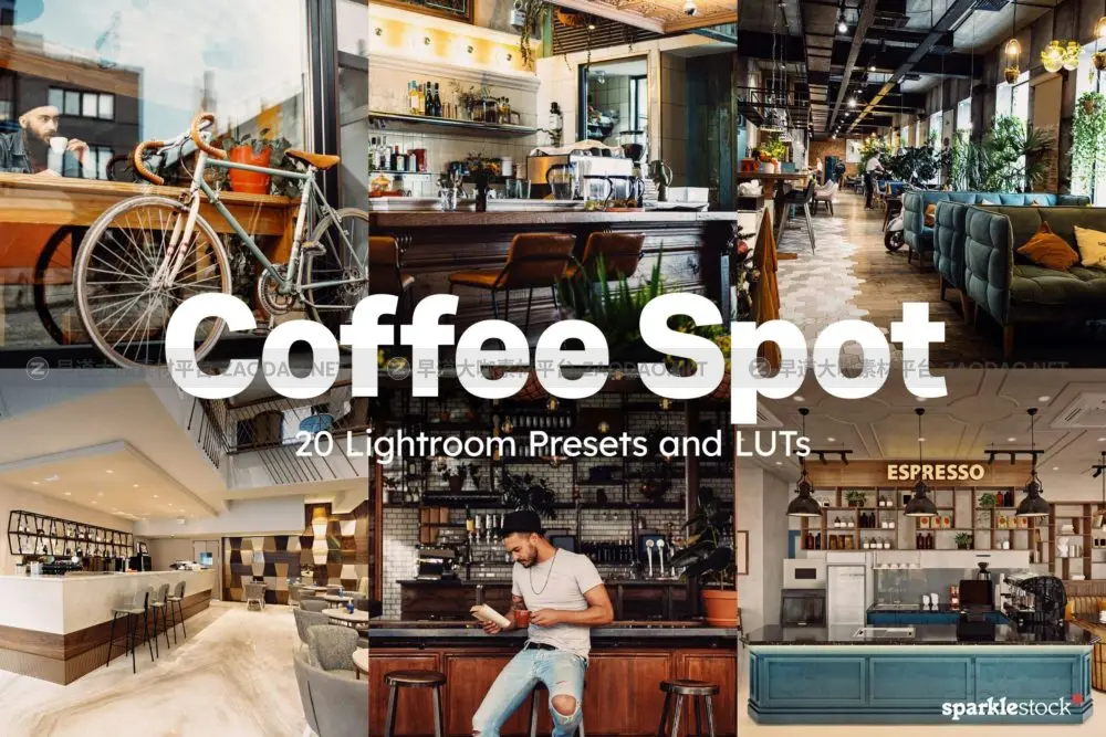 20组棕色暖色调咖啡馆室内摄影照片调色Lightroom&LUTs预设包 20 Coffee Spot Lightroom Presets and LUTs插图