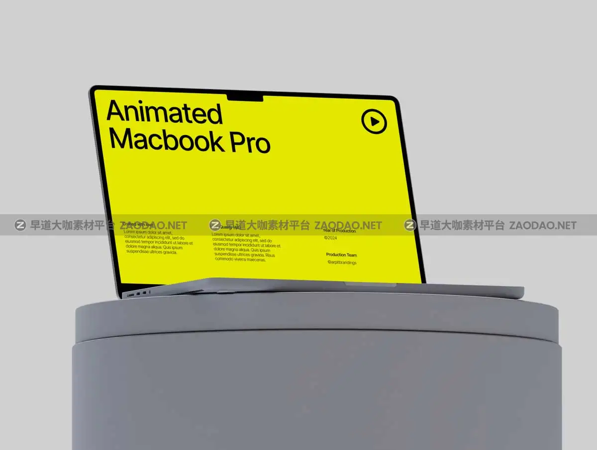 AE模板 创意网站登录界面设计苹果MacBook Pro笔记本动态演示样机模板素材 Animated Macbook Pro Mockup插图5