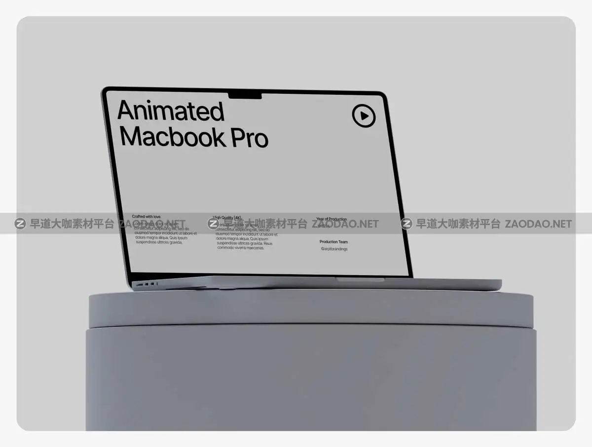 AE模板 创意网站登录界面设计苹果MacBook Pro笔记本动态演示样机模板素材 Animated Macbook Pro Mockup插图4