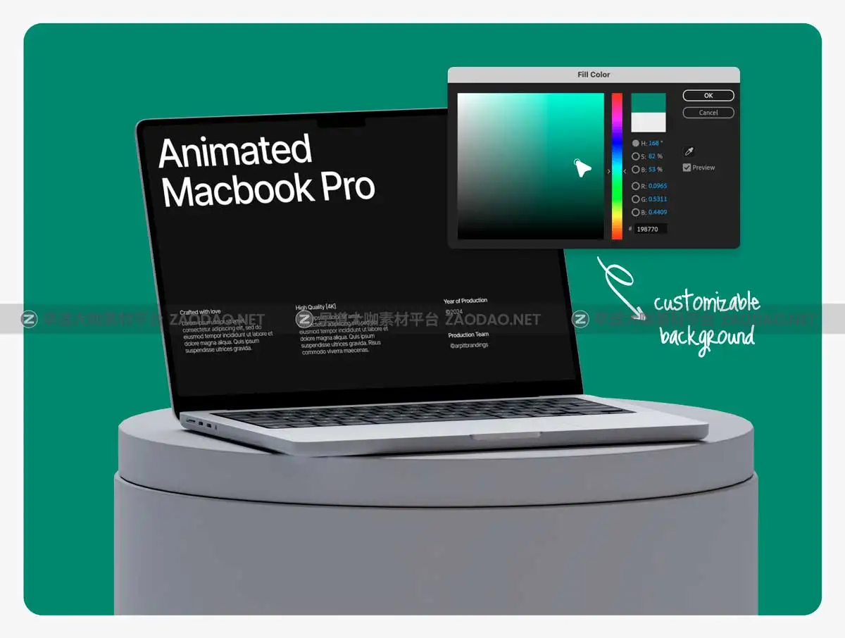 AE模板 创意网站登录界面设计苹果MacBook Pro笔记本动态演示样机模板素材 Animated Macbook Pro Mockup插图3