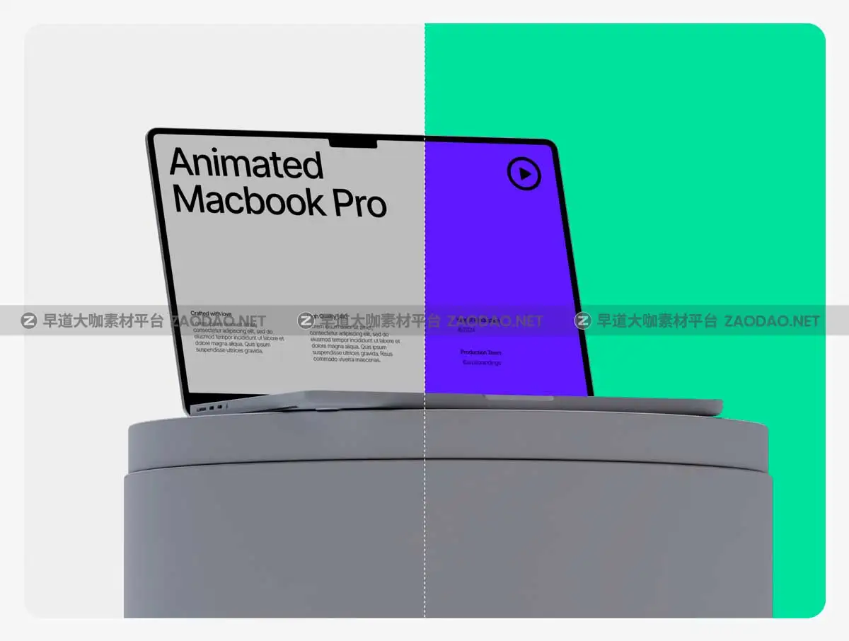 AE模板 创意网站登录界面设计苹果MacBook Pro笔记本动态演示样机模板素材 Animated Macbook Pro Mockup插图2
