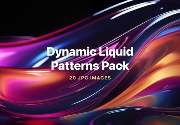 20款6K高清多彩流动液体流体油漆3D立体背景图片Figma/JPG格式设计素材 Dynamic Liquid Patterns Pack