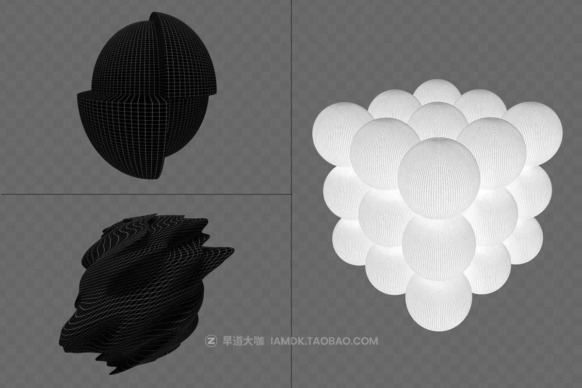 390+款未来科幻赛博朋克5K高清黑白抽象3D几何图形PNG免抠图设计素材 390+ Lines & Dots 3D Shapes插图3 390+款未来科幻赛博朋克5K高清黑白抽象3D几何图形PNG免抠图设计素材 390+ Lines & Dots 3D Shapes插图3