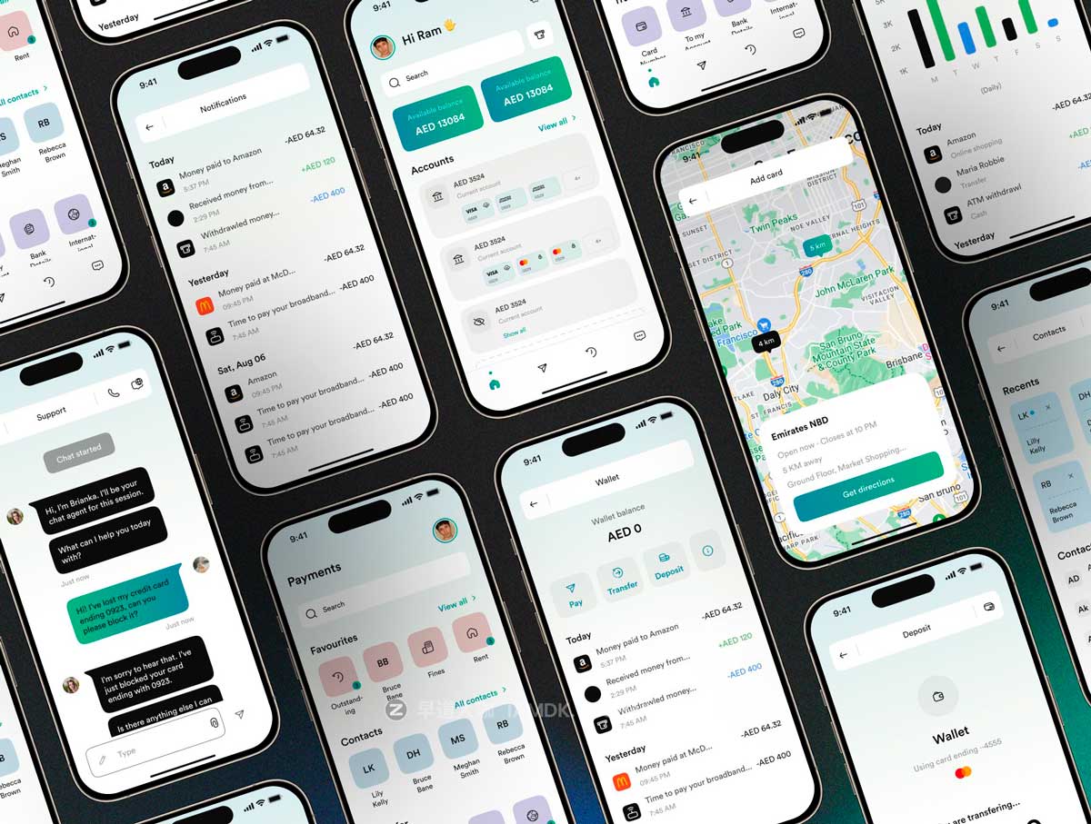150+屏双配色金融科技银行理财电子钱包app ui界面设计figma模板 Orizo- Banking Mobile App插图3 150+屏双配色金融科技银行理财电子钱包app ui界面设计figma模板 Orizo- Banking Mobile App插图3