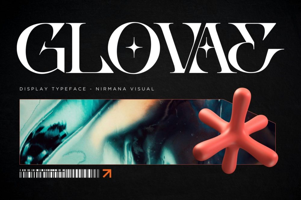 未来科幻复古品牌海报徽标设计衬线英文字体安装包 Glovae Modern – Logo Font插图