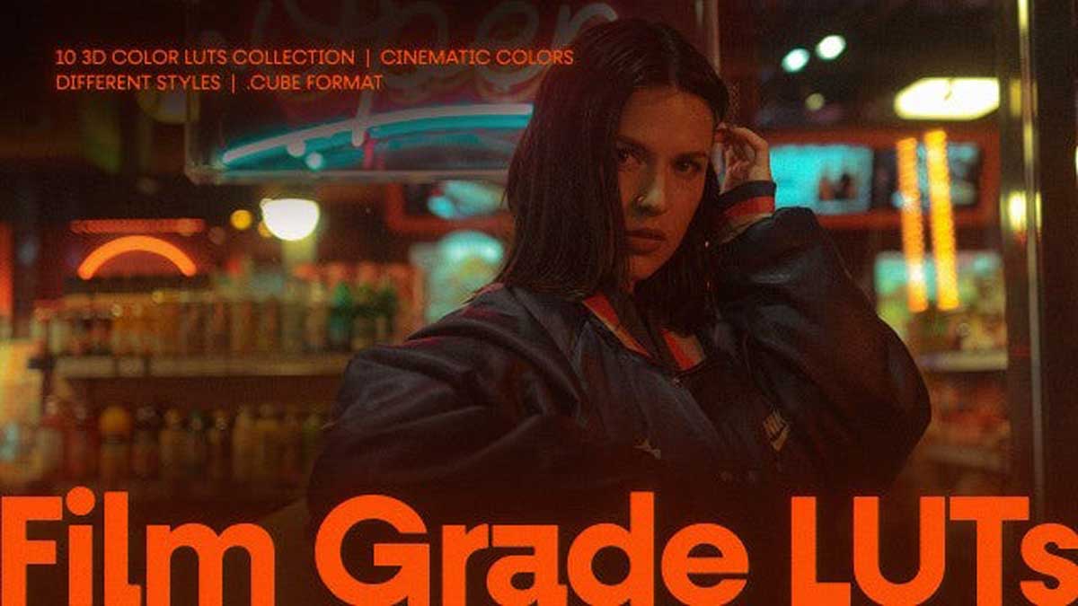 10款电影美学复古颗粒纹理模拟视频调色LUTs预设包 Film Grade LUTs插图