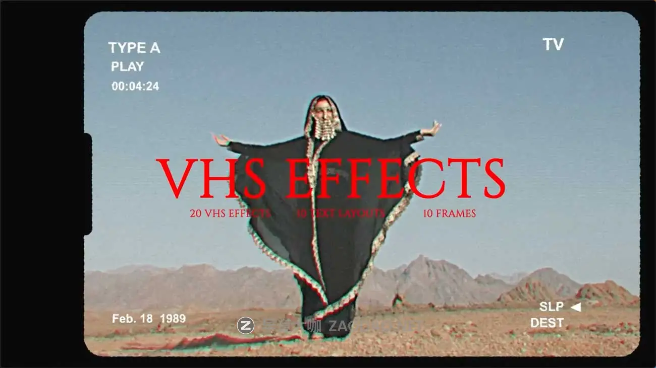 达芬奇素材 复古怀旧VHS风格失真噪点色差摄影录像机边框叠加视频特效 VHS Effects插图 达芬奇素材 复古怀旧VHS风格失真噪点色差摄影录像机边框叠加视频特效 VHS Effects插图