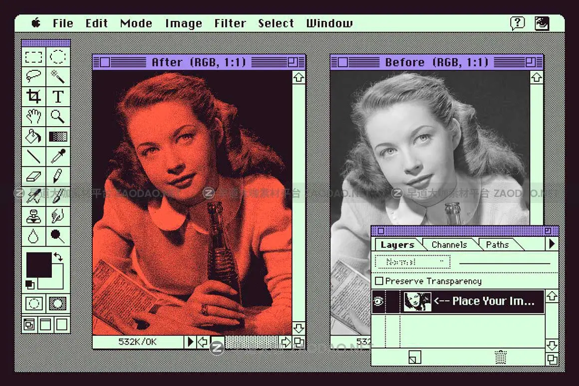 潮流复古做旧美式彩色半调噪点肌理纹理人物照片海报效果PS动作样机 Artistic Halftone PSD file & Actions插图1 潮流复古做旧美式彩色半调噪点肌理纹理人物照片海报效果PS动作样机 Artistic Halftone PSD file & Actions插图1