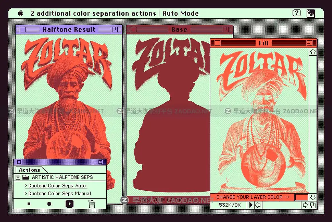 潮流复古做旧美式彩色半调噪点肌理纹理人物照片海报效果PS动作样机 Artistic Halftone PSD file & Actions插图5 潮流复古做旧美式彩色半调噪点肌理纹理人物照片海报效果PS动作样机 Artistic Halftone PSD file & Actions插图5