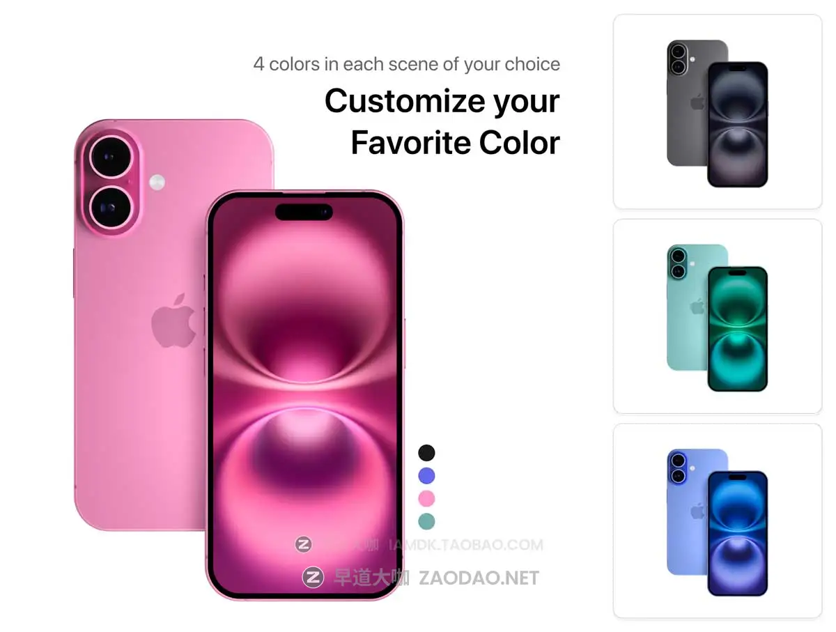 10款时尚苹果iPhone 16手机APP UI界面设计展示效果图Ps贴图样机模板 iPhone 16 Mockup – 10 Mockups Scenes插图3 10款时尚苹果iPhone 16手机APP UI界面设计展示效果图Ps贴图样机模板 iPhone 16 Mockup – 10 Mockups Scenes插图3