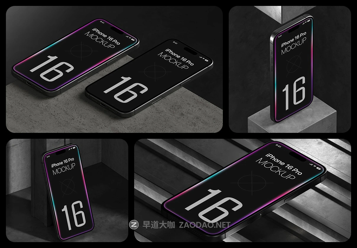 20款工业风APP UI界面设计苹果iPhone 16 Pro屏幕演示效果图PS贴图样机模板 20 iPhone 16 Pro Mockups Vol.01插图 20款工业风APP UI界面设计苹果iPhone 16 Pro屏幕演示效果图PS贴图样机模板 20 iPhone 16 Pro Mockups Vol.01插图