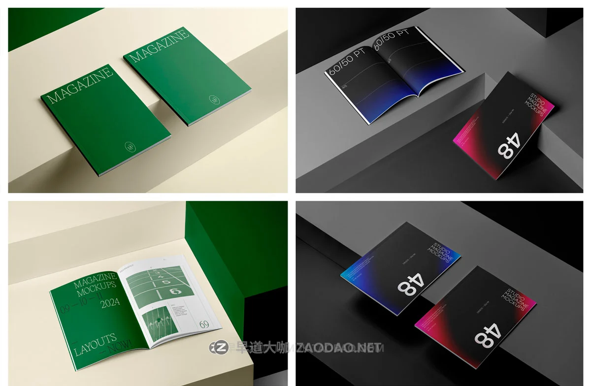 48款高级精装书籍画册杂志封面内页设计展示效果图PS贴图样机模板素材 Studio Magazine Mockups插图17 48款高级精装书籍画册杂志封面内页设计展示效果图PS贴图样机模板素材 Studio Magazine Mockups插图17
