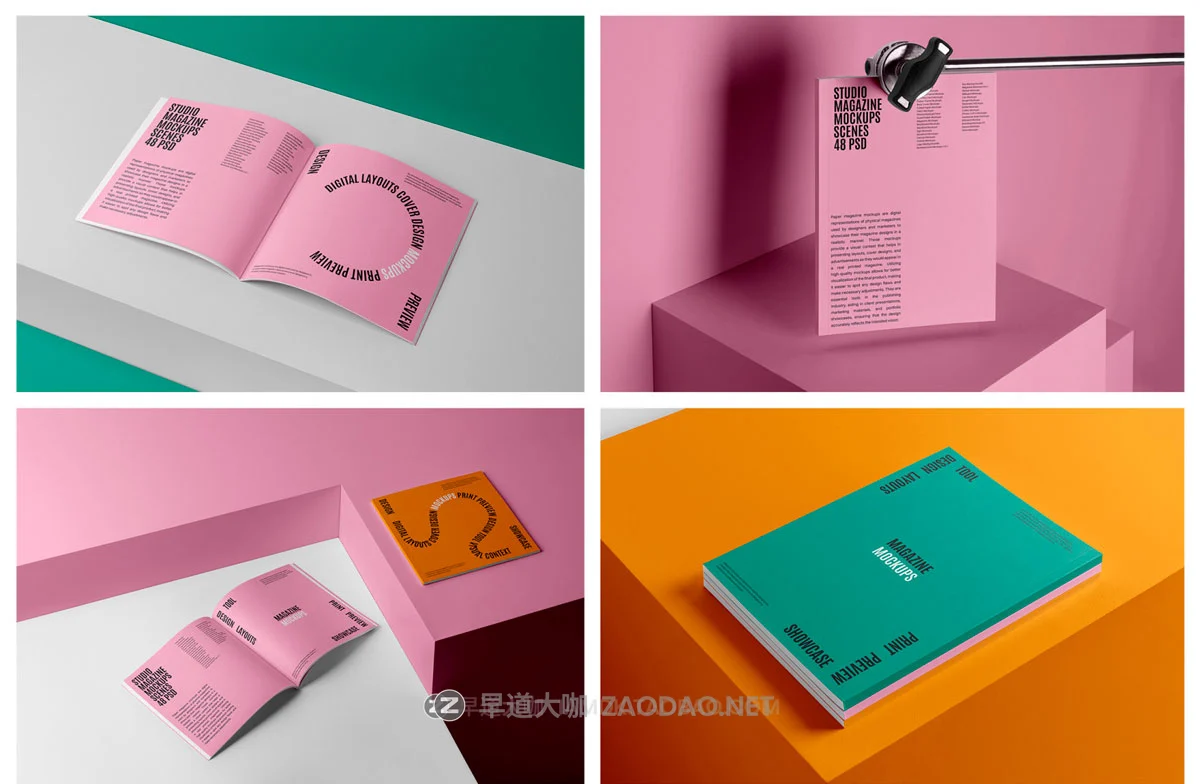 48款高级精装书籍画册杂志封面内页设计展示效果图PS贴图样机模板素材 Studio Magazine Mockups插图21 48款高级精装书籍画册杂志封面内页设计展示效果图PS贴图样机模板素材 Studio Magazine Mockups插图21
