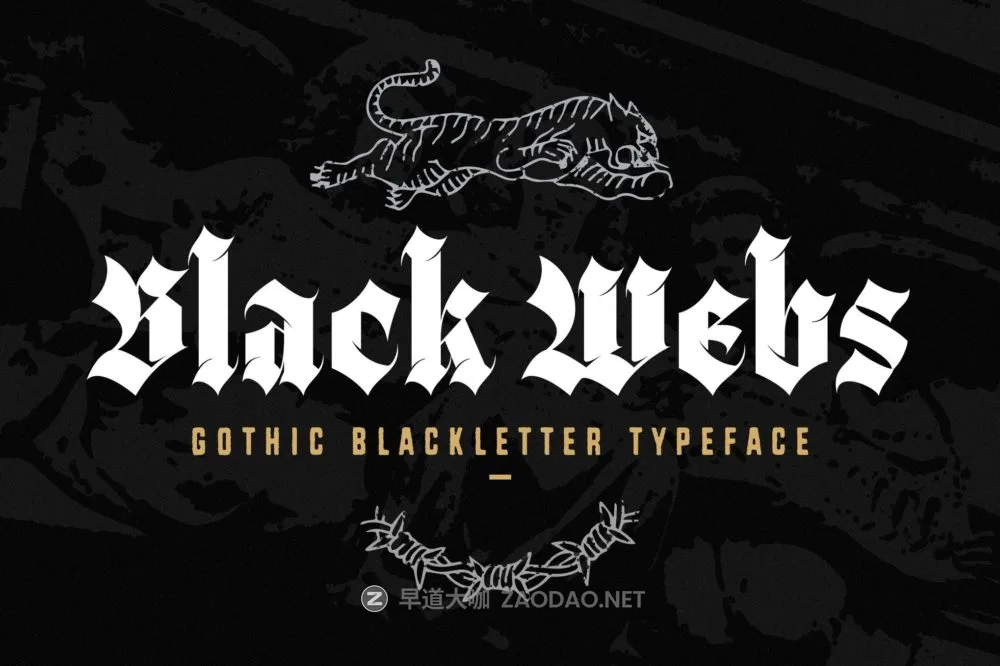 哥特式品牌海报包装徽标设计装饰英文字体安装包 Black Webs – Gothic Blackletter Typeface插图 哥特式品牌海报包装徽标设计装饰英文字体安装包 Black Webs – Gothic Blackletter Typeface插图