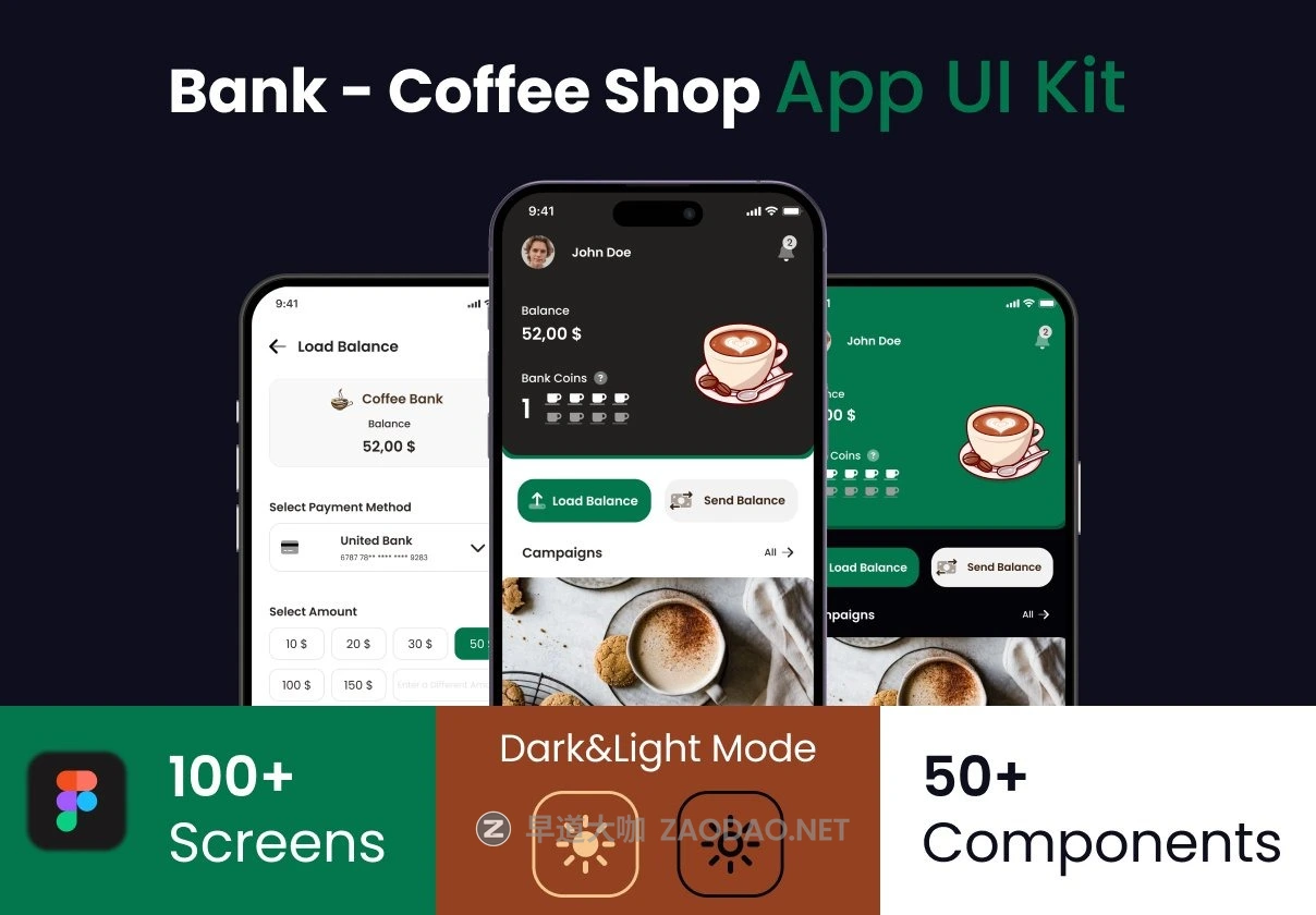 100+屏咖啡美食在线购买自助下单APP UI界面设计Figma格式模板素材 Bank – Coffee Shop App UI Kit插图 100+屏咖啡美食在线购买自助下单APP UI界面设计Figma格式模板素材 Bank – Coffee Shop App UI Kit插图