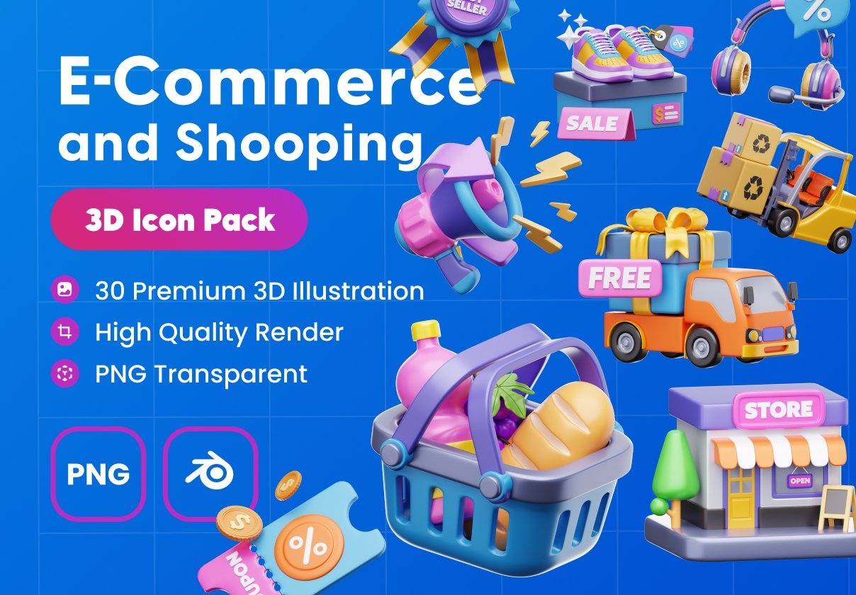 30款优质极简主义电商购物3D插图图标Icons设计Blender/PNG格式素材 E-Commerce 3D Illustrations插图 30款优质极简主义电商购物3D插图图标Icons设计Blender/PNG格式素材 E-Commerce 3D Illustrations插图