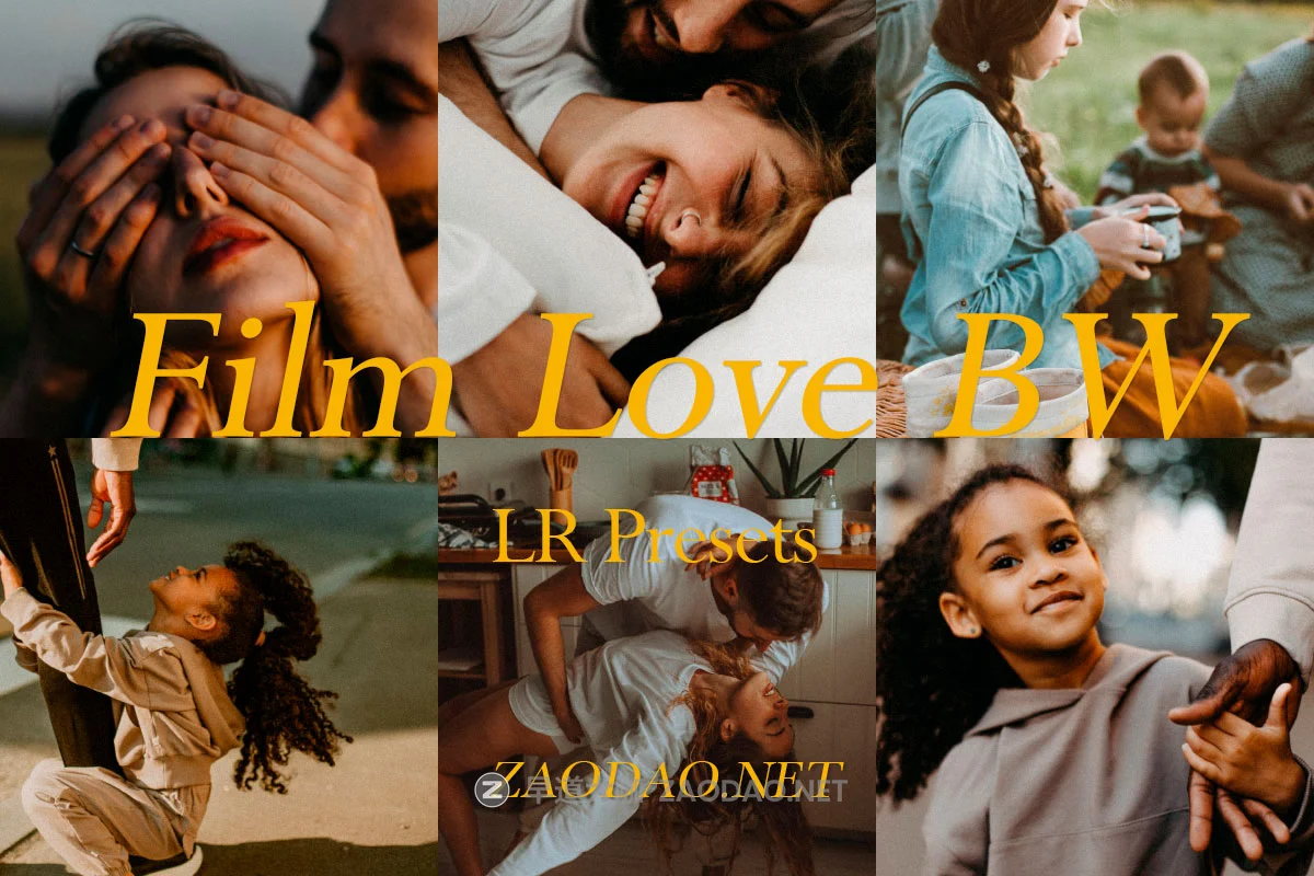 温馨永恒怀旧电影胶片模拟颗粒纹理效果家庭情侣摄影照片调色Lightroom预设 Anna Dreamer-Film , Love ,BW presets插图 温馨永恒怀旧电影胶片模拟颗粒纹理效果家庭情侣摄影照片调色Lightroom预设 Anna Dreamer-Film , Love ,BW presets插图