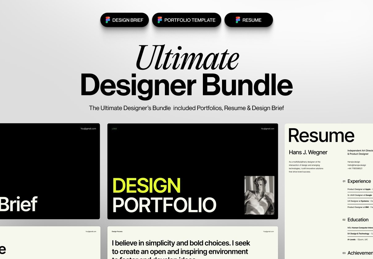 终极摄影设计师作品集简历简介幻灯片图文排版设计Figma格式素材 Ultimate Designer’s Bundle插图 终极摄影设计师作品集简历简介幻灯片图文排版设计Figma格式素材 Ultimate Designer’s Bundle插图