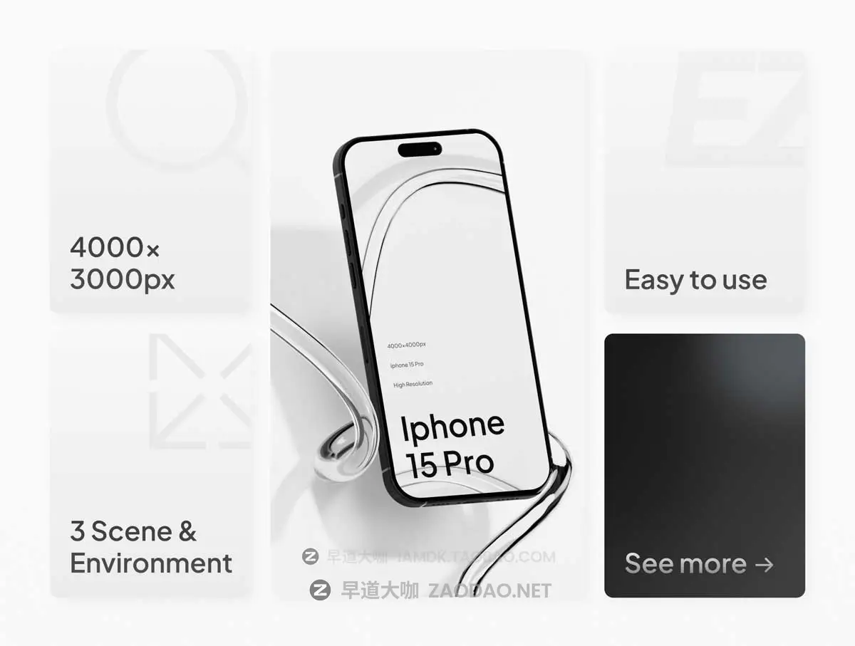 高级极简APP UI界面设计作品集展示苹果iPhone 15 Pro手机样机模板PSD素材 Beninc – iPhone 15 Pro Minimalist Mockup插图1 高级极简APP UI界面设计作品集展示苹果iPhone 15 Pro手机样机模板PSD素材 Beninc – iPhone 15 Pro Minimalist Mockup插图1
