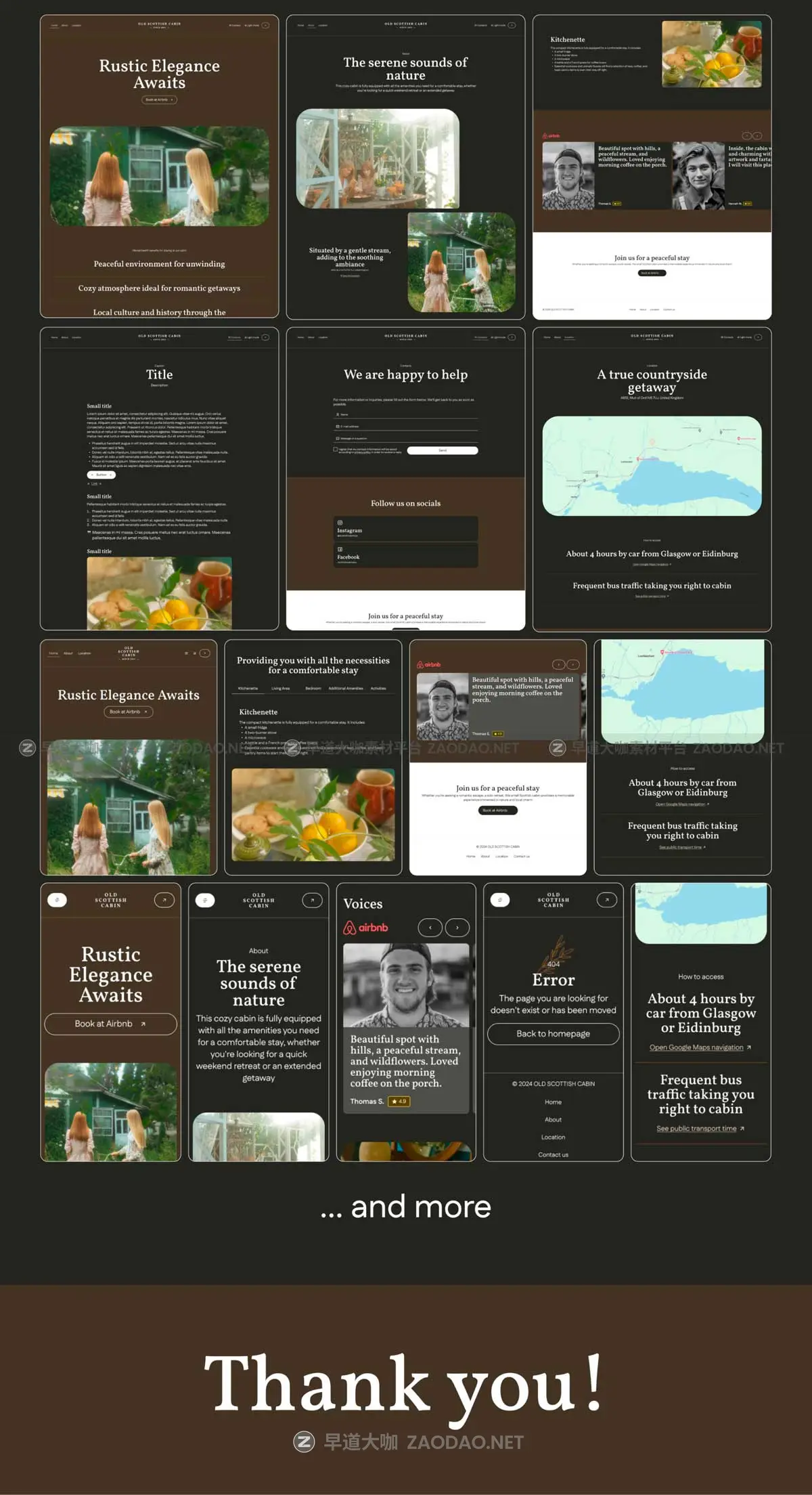 40+屏响应式酒店民宿旅馆在线预定网站WEB UI界面设计Figma模板套件 ScottishCabin – Hotel Website UI Kit插图9 40+屏响应式酒店民宿旅馆在线预定网站WEB UI界面设计Figma模板套件 ScottishCabin – Hotel Website UI Kit插图9