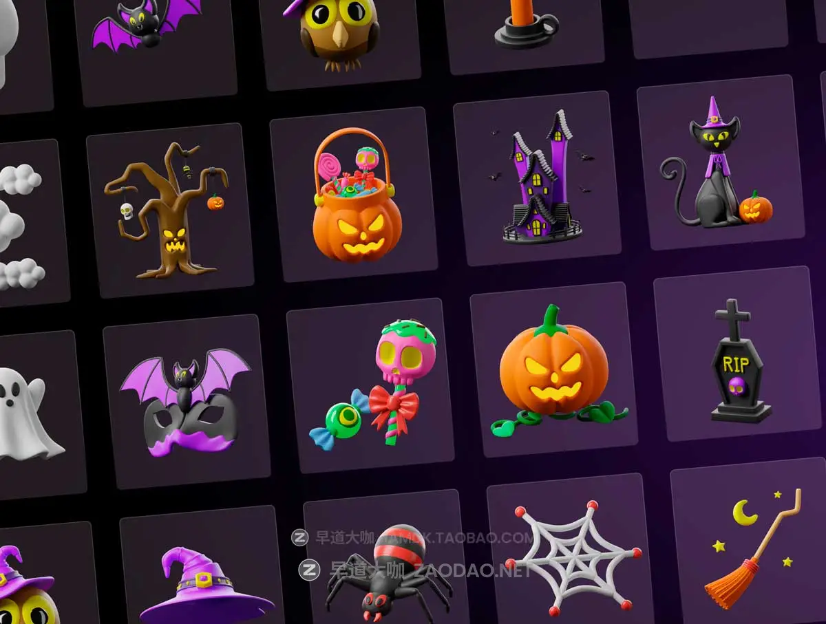 30款优质卡通趣味恐怖万圣节南瓜僵尸3D图标Icons设计Figma/PSD/PNG格式设计素材 3D Trick-or-Treat Icons插图5 30款优质卡通趣味恐怖万圣节南瓜僵尸3D图标Icons设计Figma/PSD/PNG格式设计素材 3D Trick-or-Treat Icons插图5