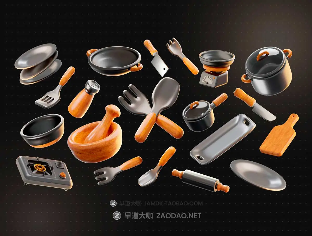 16款专业厨房烹饪刀具工具3D插图图标Icons设计Blender/PNG格式设计素材 Kitchen Tools 3D Icon插图3 16款专业厨房烹饪刀具工具3D插图图标Icons设计Blender/PNG格式设计素材 Kitchen Tools 3D Icon插图3