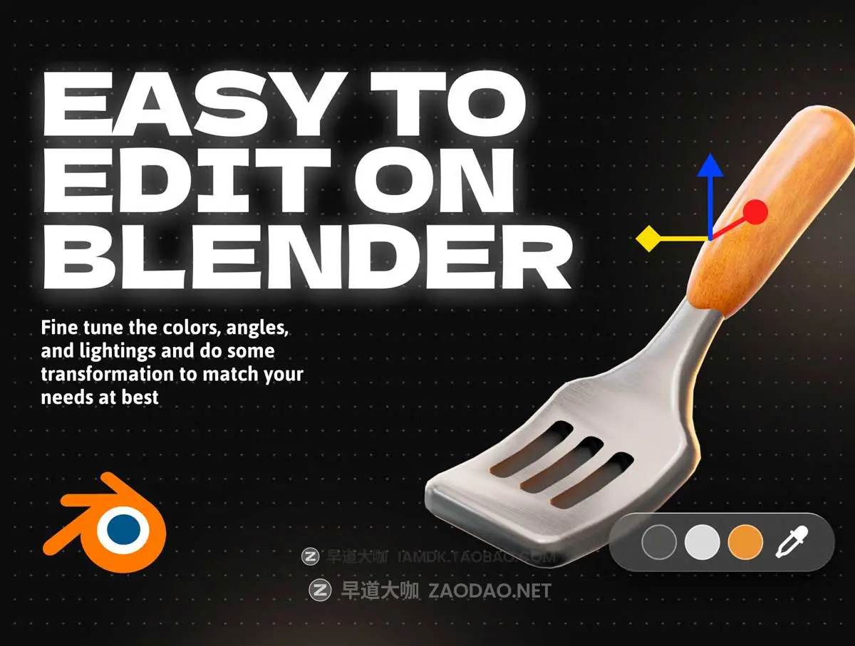 16款专业厨房烹饪刀具工具3D插图图标Icons设计Blender/PNG格式设计素材 Kitchen Tools 3D Icon插图2 16款专业厨房烹饪刀具工具3D插图图标Icons设计Blender/PNG格式设计素材 Kitchen Tools 3D Icon插图2