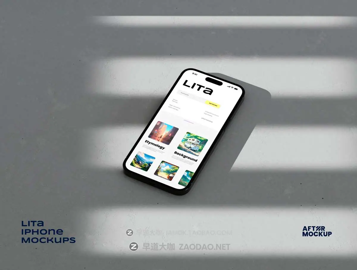 7款时尚工业风苹果iPhone 15 Pro屏幕演示效果图Ps贴图样机模板素材 Lita iPhone Mockups插图5 7款时尚工业风苹果iPhone 15 Pro屏幕演示效果图Ps贴图样机模板素材 Lita iPhone Mockups插图5