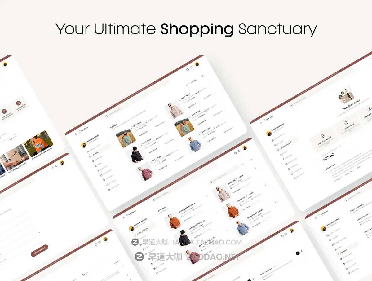 30+屏极简响应式服装衣服电子商城网站WEB UI界面设计Figma模板套件 TrendTailor UI Kit: Clothing E-commerce Website Designs插图4 30+屏极简响应式服装衣服电子商城网站WEB UI界面设计Figma模板套件 TrendTailor UI Kit: Clothing E-commerce Website Designs插图4
