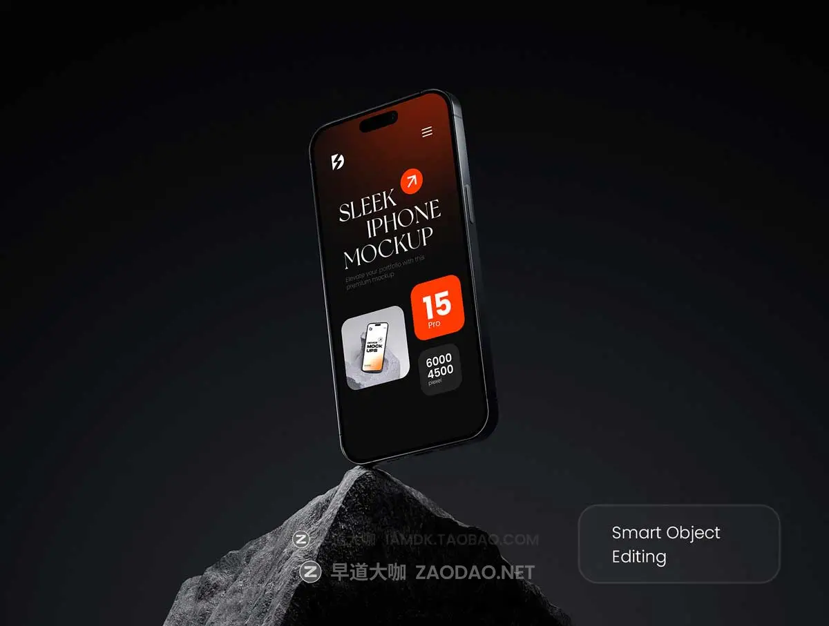 4款黑化风app ui界面设计展示效果图苹果iPhone 15 Pro手机PS贴图样机模板素材 Sleek iPhone 15 Pro Mockup Bundle插图3 4款黑化风app ui界面设计展示效果图苹果iPhone 15 Pro手机PS贴图样机模板素材 Sleek iPhone 15 Pro Mockup Bundle插图3