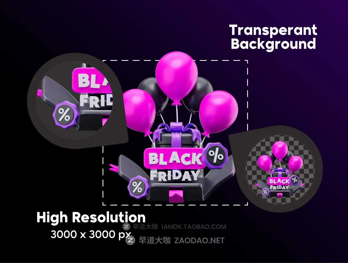25款高级质感黑色星期五电商促销3D插图图标Icons设计Blender/PNG/OBJ/FBX格式素材 Black Friday 3D Illustrations Pack插图1 25款高级质感黑色星期五电商促销3D插图图标Icons设计Blender/PNG/OBJ/FBX格式素材 Black Friday 3D Illustrations Pack插图1