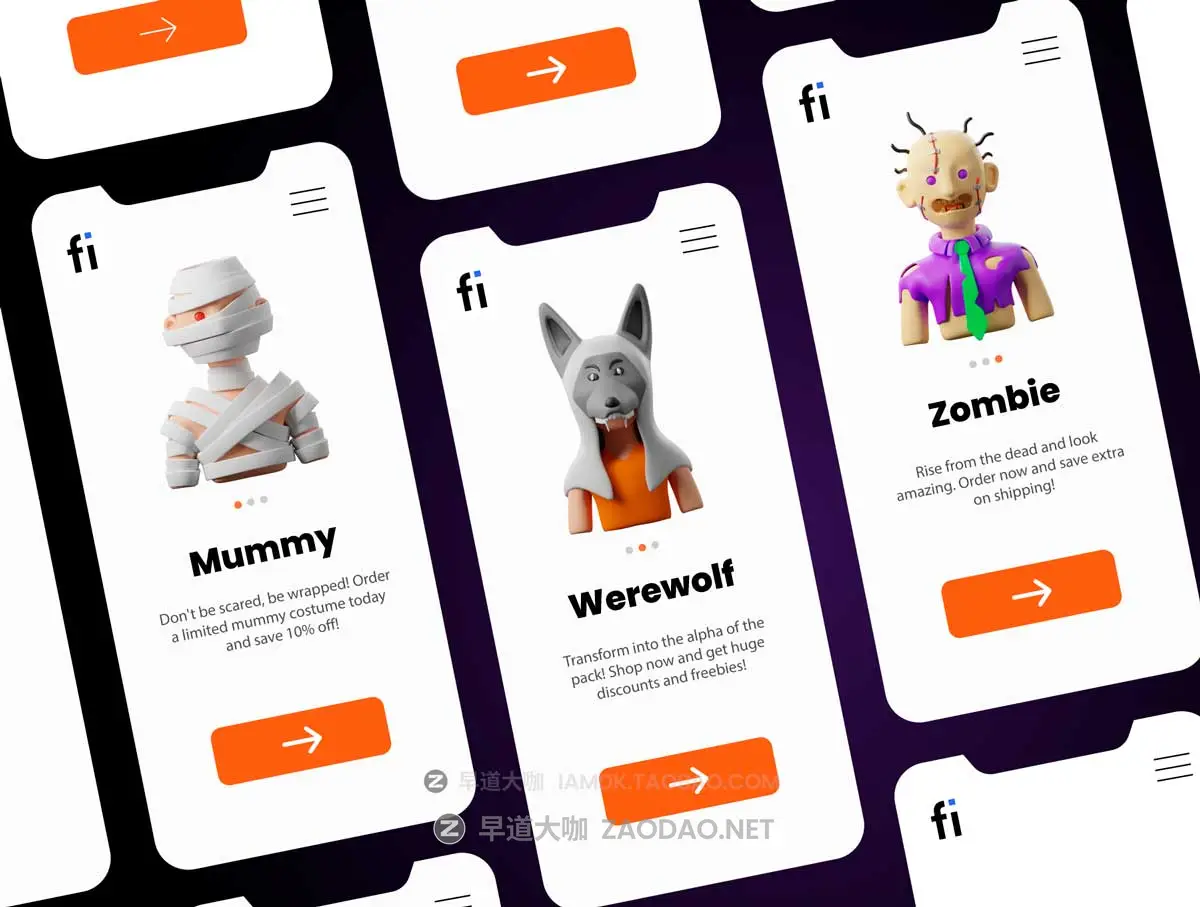 30款优质卡通趣味恐怖万圣节南瓜僵尸3D图标Icons设计Figma/PSD/PNG格式设计素材 3D Trick-or-Treat Icons插图7 30款优质卡通趣味恐怖万圣节南瓜僵尸3D图标Icons设计Figma/PSD/PNG格式设计素材 3D Trick-or-Treat Icons插图7
