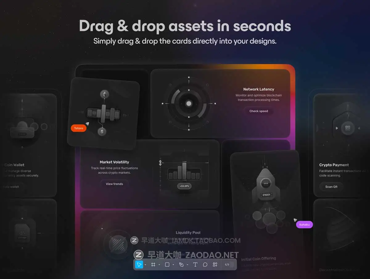 顶级金融科技加密货币区块链网站&软件UI界面套件设计Figma/React/HTML素材包 Bento Cards: Crypto插图3 顶级金融科技加密货币区块链网站&软件UI界面套件设计Figma/React/HTML素材包 Bento Cards: Crypto插图3