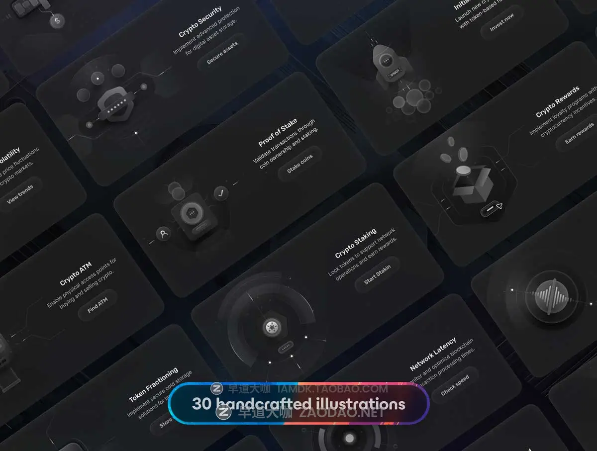 顶级金融科技加密货币区块链网站&软件UI界面套件设计Figma/React/HTML素材包 Bento Cards: Crypto插图5 顶级金融科技加密货币区块链网站&软件UI界面套件设计Figma/React/HTML素材包 Bento Cards: Crypto插图5
