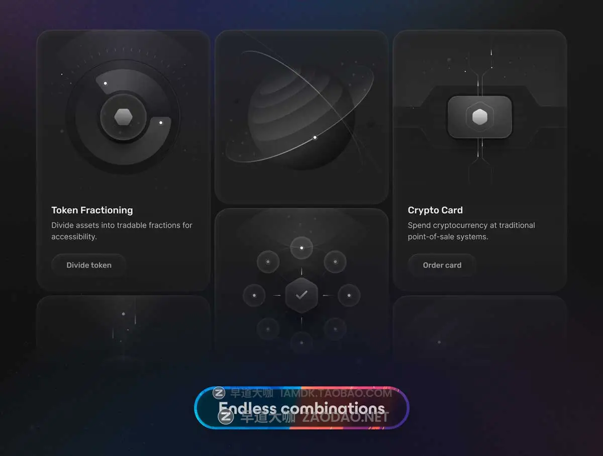 顶级金融科技加密货币区块链网站&软件UI界面套件设计Figma/React/HTML素材包 Bento Cards: Crypto插图6 顶级金融科技加密货币区块链网站&软件UI界面套件设计Figma/React/HTML素材包 Bento Cards: Crypto插图6