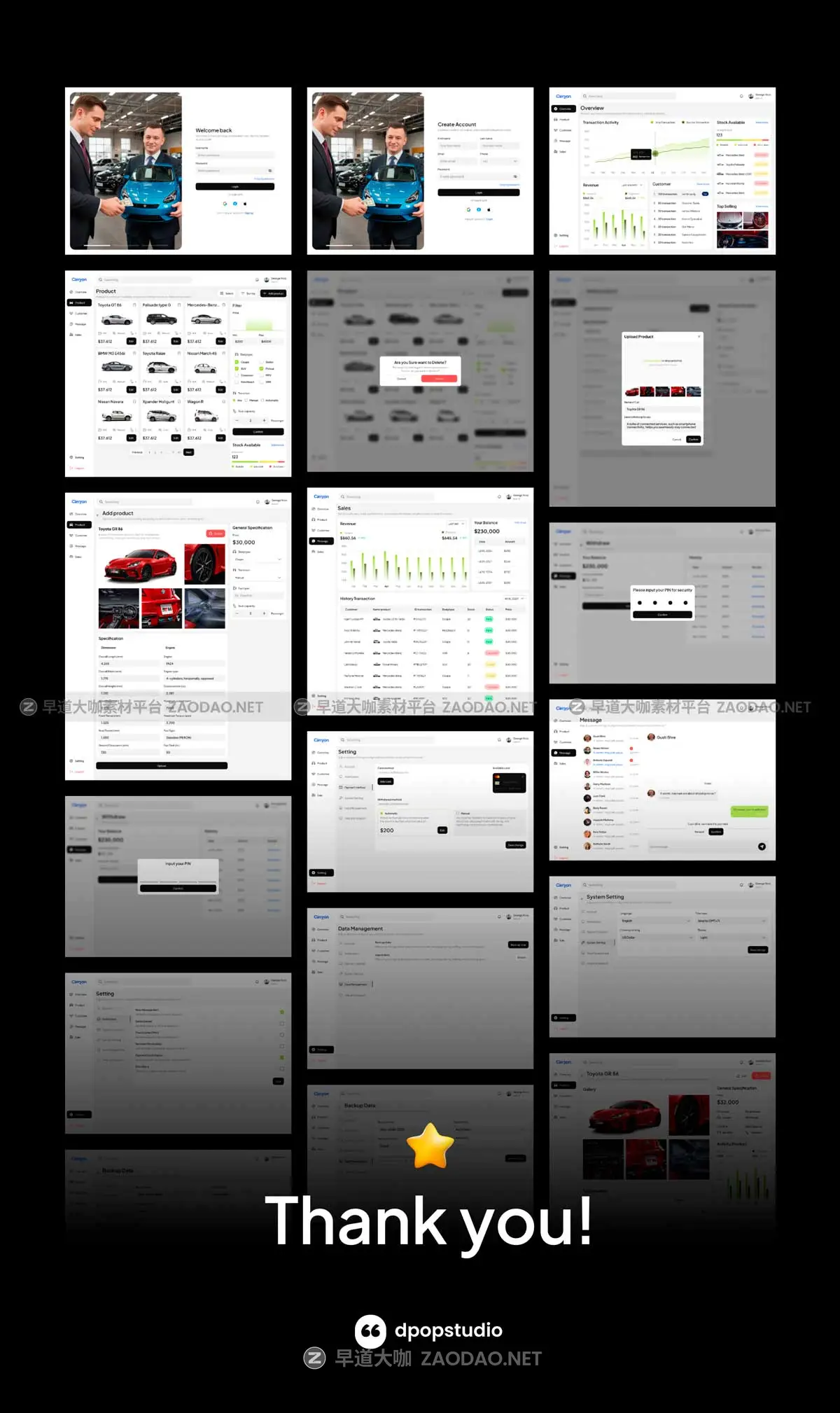 134+屏双配色汽车销售数据统计社区网站仪表盘web ui界面设计figma模板套件 CarryOn – Car Sales Dashboard UI KIT插图8 134+屏双配色汽车销售数据统计社区网站仪表盘web ui界面设计figma模板套件 CarryOn – Car Sales Dashboard UI KIT插图8