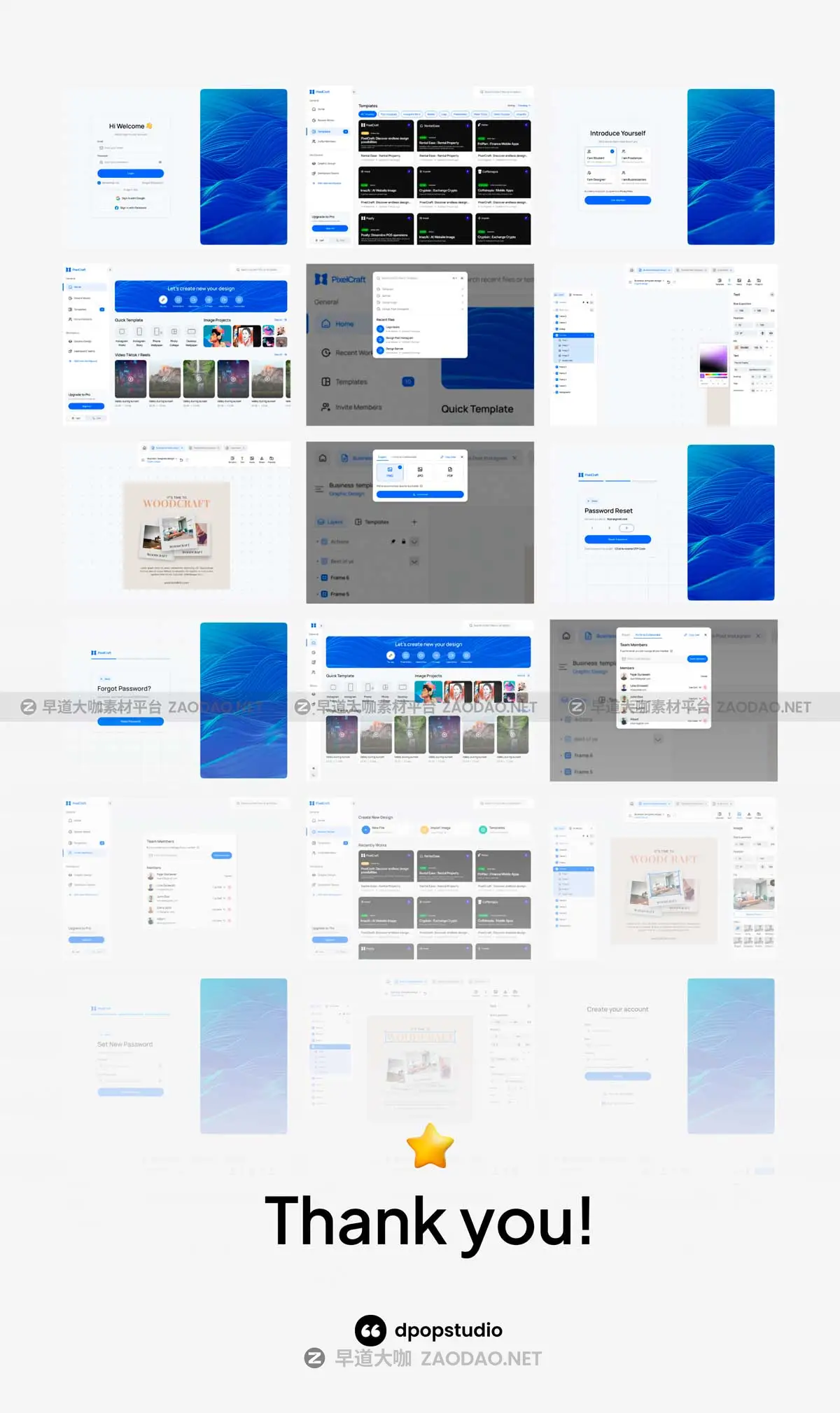 100+屏创意虚拟物品设计摄影作品在线教育仪表盘UI界面设计Figma模板套件 PixelCraft – Design Editor App UI KIT插图9 100+屏创意虚拟物品设计摄影作品在线教育仪表盘UI界面设计Figma模板套件 PixelCraft – Design Editor App UI KIT插图9