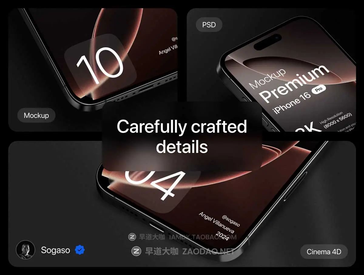 10款高级黑化风苹果iPhone 16 Pro屏幕演示效果图Ps/Figma贴图样机模板素材 Premium iPhone 16 Pro Black Titanium Mockup插图3 10款高级黑化风苹果iPhone 16 Pro屏幕演示效果图Ps/Figma贴图样机模板素材 Premium iPhone 16 Pro Black Titanium Mockup插图3