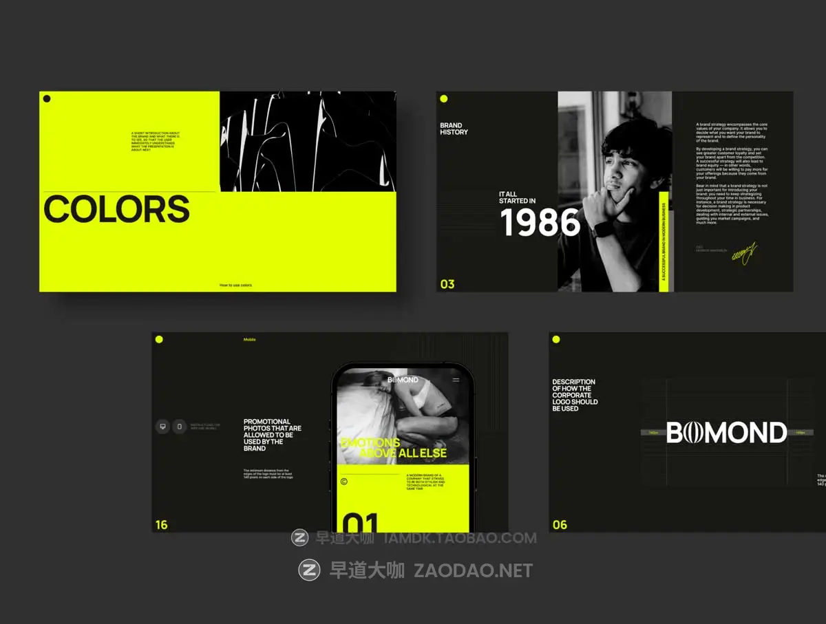 21页高级黑化风设计摄影作品集品牌营销简历幻灯片设计Figma模板素材 Bomond Presentation Guideline Kit插图6 21页高级黑化风设计摄影作品集品牌营销简历幻灯片设计Figma模板素材 Bomond Presentation Guideline Kit插图6