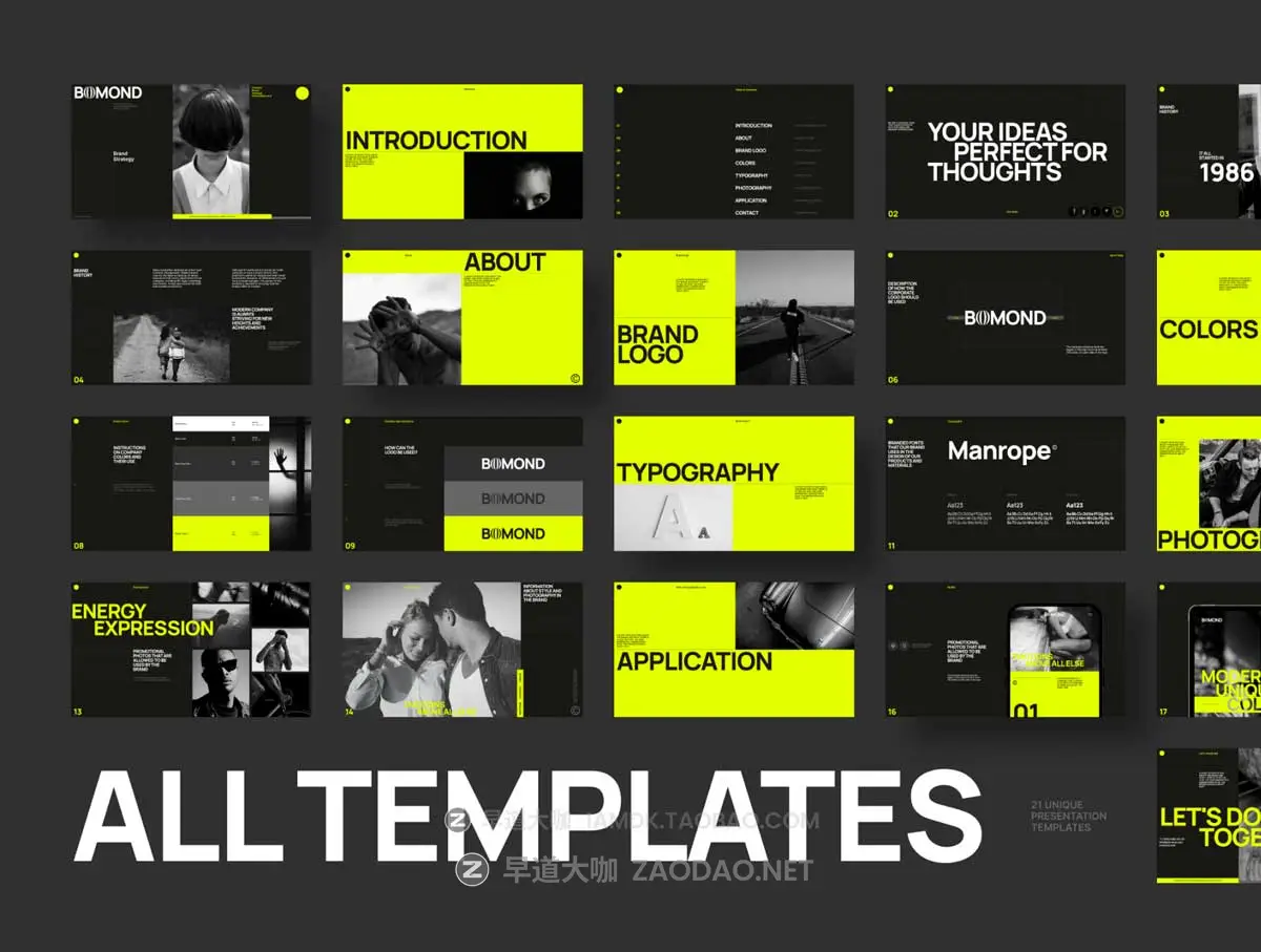 21页高级黑化风设计摄影作品集品牌营销简历幻灯片设计Figma模板素材 Bomond Presentation Guideline Kit插图7 21页高级黑化风设计摄影作品集品牌营销简历幻灯片设计Figma模板素材 Bomond Presentation Guideline Kit插图7