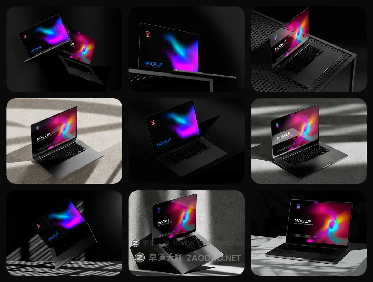 18款网站WEB UI设计展示效果图黑化工业风苹果MacBook Pro笔记本电脑PS贴图样机 18 Macbook Pro Mockups插图6 18款网站WEB UI设计展示效果图黑化工业风苹果MacBook Pro笔记本电脑PS贴图样机 18 Macbook Pro Mockups插图6