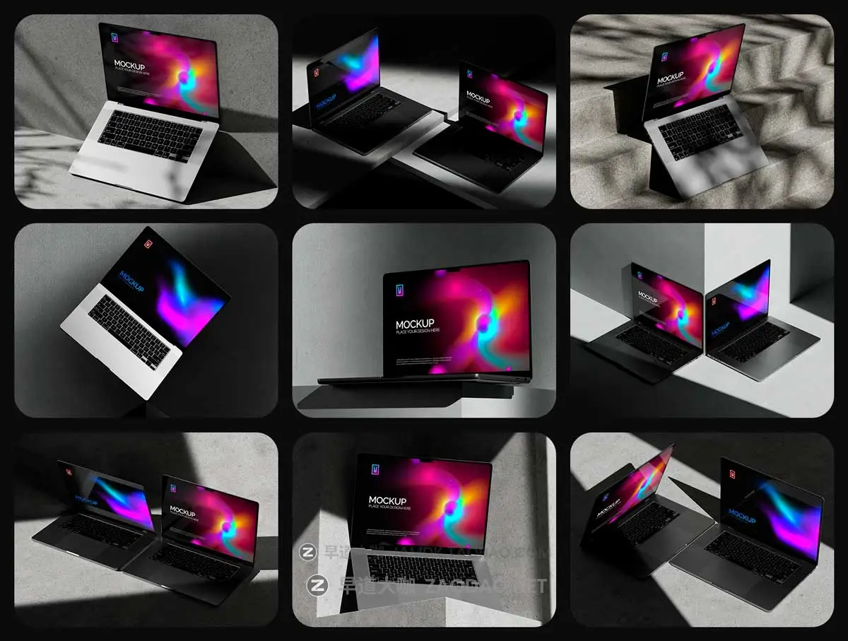 18款网站WEB UI设计展示效果图黑化工业风苹果MacBook Pro笔记本电脑PS贴图样机 18 Macbook Pro Mockups插图5 18款网站WEB UI设计展示效果图黑化工业风苹果MacBook Pro笔记本电脑PS贴图样机 18 Macbook Pro Mockups插图5