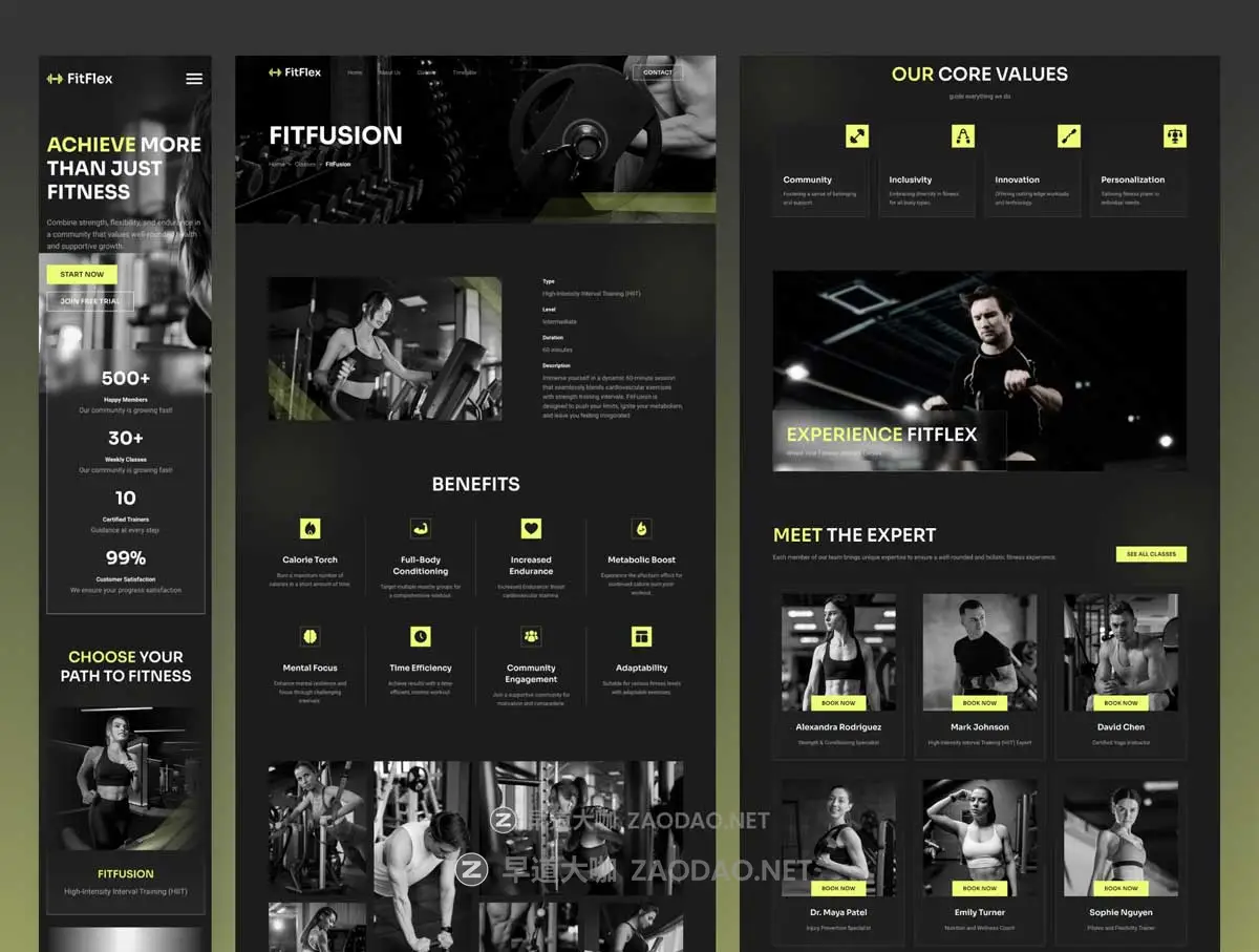 暗黑风格健身锻炼网站登录界面web ui设计figma/framer模板素材 FitFlex – Fitness Studio Website Framer Template插图3 暗黑风格健身锻炼网站登录界面web ui设计figma/framer模板素材 FitFlex – Fitness Studio Website Framer Template插图3