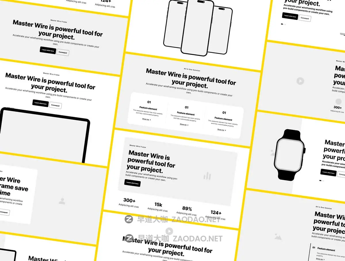 1200+屏双配色响应式网站WEB UI设计流程图线框图Figma格式素材 Wireframe Kit – Master Wire插图12 1200+屏双配色响应式网站WEB UI设计流程图线框图Figma格式素材 Wireframe Kit – Master Wire插图12