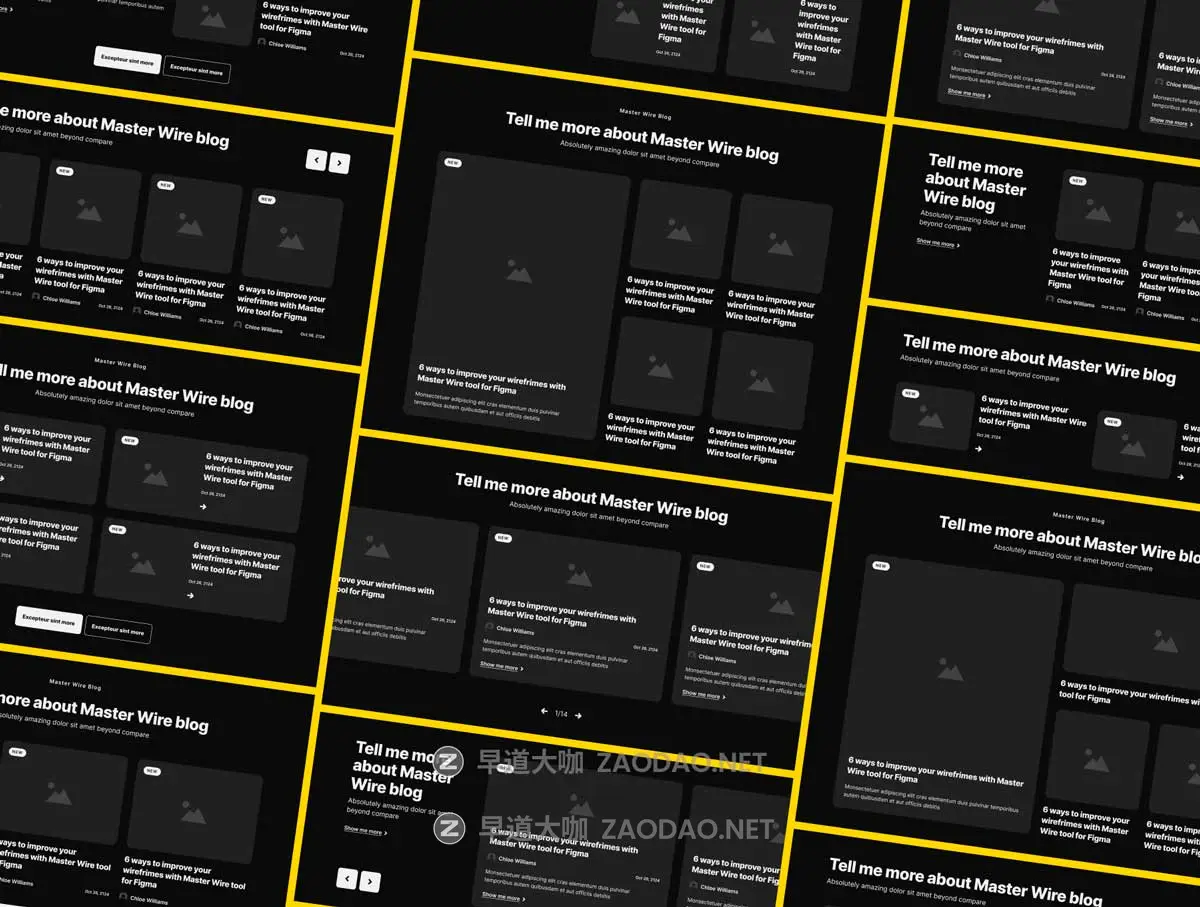 1200+屏双配色响应式网站WEB UI设计流程图线框图Figma格式素材 Wireframe Kit – Master Wire插图13 1200+屏双配色响应式网站WEB UI设计流程图线框图Figma格式素材 Wireframe Kit – Master Wire插图13