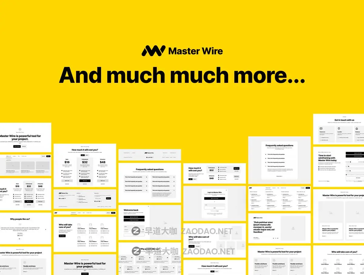 1200+屏双配色响应式网站WEB UI设计流程图线框图Figma格式素材 Wireframe Kit – Master Wire插图15 1200+屏双配色响应式网站WEB UI设计流程图线框图Figma格式素材 Wireframe Kit – Master Wire插图15
