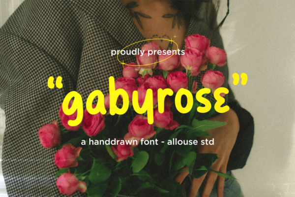 时尚怀旧品牌杂志婚礼徽标设计手写英文字体安装包 Gabyrose