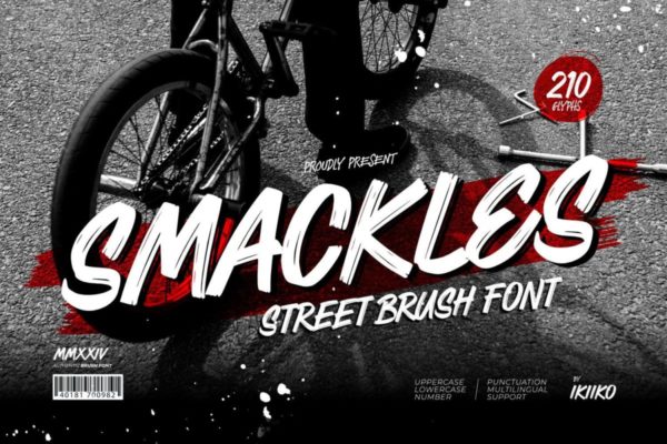 时尚涂鸦街头服饰杂志海报设计手写英文字体安装包 Smackles – Street Brush Font