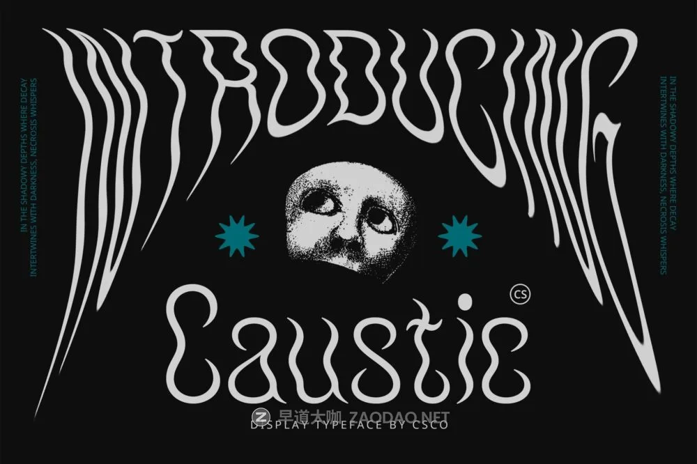 时尚复古杂志海报徽标设计装饰英文字体安装包 Caustic – Psychedelic Font插图 时尚复古杂志海报徽标设计装饰英文字体安装包 Caustic – Psychedelic Font插图
